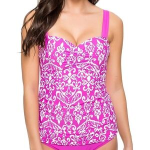 NWT Athena 8 Sand Tropez Molded Underwire Bandini Tankini Top Purple 111664